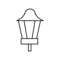 Lamp Garden Line Element Vector . Lamp Garden Decoration .