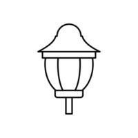 Lamp Garden Line Element Vector . Lamp Garden Decoration .