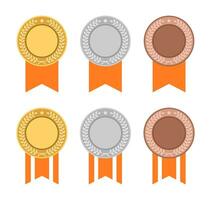 Winner Medal Element Set Illustration . Victory Medal Element . Champion Template vector