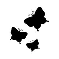 mariposa silueta vector gratis , negro mariposa vector elemento