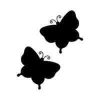 mariposa silueta vector gratis , negro mariposa vector elemento