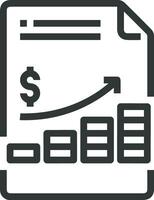 Growth business icon symbol vector image. Illustration of the progress outline infographic strategy  development design image