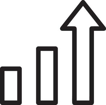 Growth business icon symbol vector image. Illustration of the progress outline infographic strategy  development design image