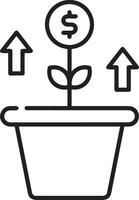 Growth business icon symbol vector image. Illustration of the progress outline infographic strategy  development design image