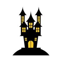 Halloween Castle Illustration Element Vector . Halloween Castle Background .