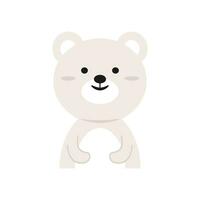 Polar Bear Animal Cute Illustration Vector . Character Cute Animal . Baby Animal Illustration .