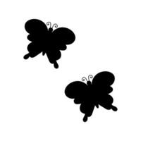 mariposa silueta vector gratis , negro mariposa vector elemento