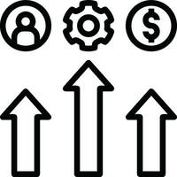 Growth business icon symbol vector image. Illustration of the progress outline infographic strategy  development design image