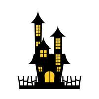 Halloween Castle Illustration Element Vector . Halloween Castle Background .