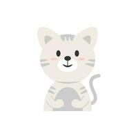 Cat Animal Cute Illustration Vector . Character Cute Animal . Baby Animal Illustration .