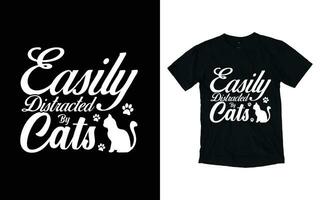 Cat typography t-shirt design vector