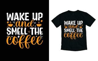 diseño de camiseta de tipografía de café vector