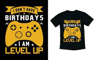 Gaming typography t-shirt design vector