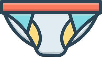 color icon for briefs vector