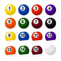 Billiard Balls Illustration Set . Billiard Sport Balls . vector