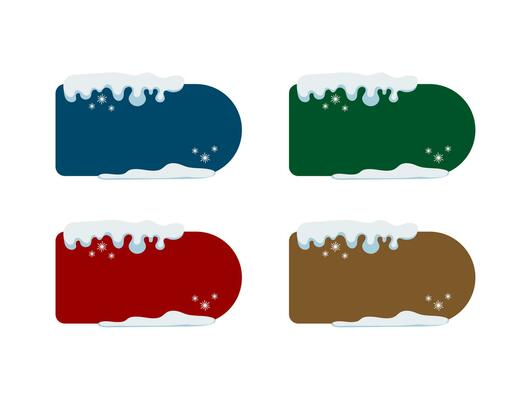 Text Box With Snow Vector Element . Winter Text Box .