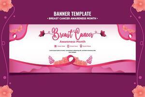 Banner Template Breast Cancer Awareness Month vector