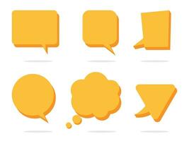 3d Speech Bubble Shapes Set. cloud, square, circle and rectangle chat box banner vector