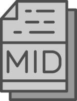 MID File Format Vector Icon Design