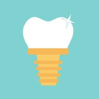dental implante y corona vector