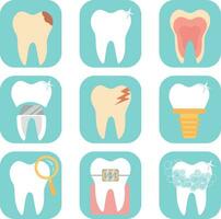 set of teeth icons vector