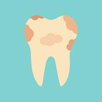 tooth with stains and tartar vector