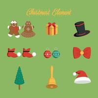 Christmas icons set. Vector illustration in flat style. Christmas elements collection.