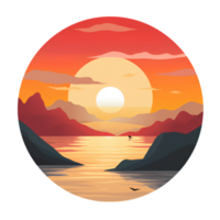 tramonto spiaggia Vintage ▾ ai generativo png