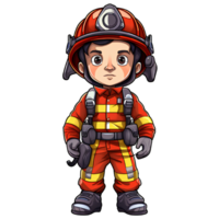 firefighter cartoon ai generative png