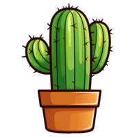Cactus in a pot drawing ai generative png