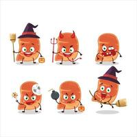 Halloween expression emoticons with cartoon character of steak vector