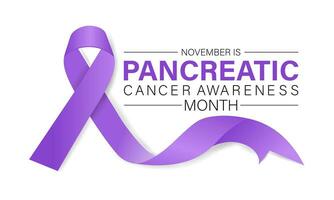 Pancreatic Cancer awareness month is observed every year in November. Background, banner, card, poster, template. Vector illustration.