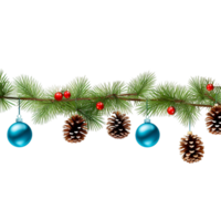 Kerstmis slinger decoratie pluizig groen pijnboom boom ai generatief png