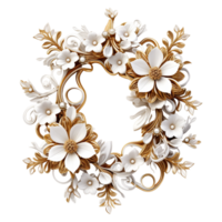 A paper wreath with flowers Ai Generative png