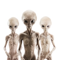 A grey alien with a large head and a large nose Ai Generative png