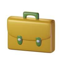 Work bag  items with an yellow theme. Isolated on alpha background. 3D illustration. High resolution png