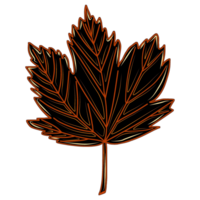 Halloween maple leaf black.  illustration for Halloween png