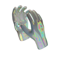 chrome hand 3d icon transparent png