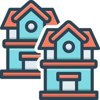 color icon for houses vector