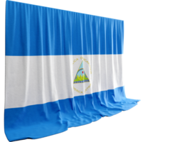 Nicaragua Flag Curtain in 3D Rendering called Flag of Nicaragua png