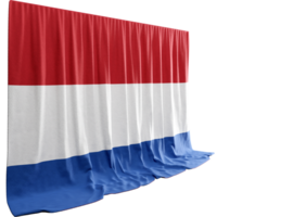 Países Baixos bandeira cortina dentro 3d Renderização chamado bandeira do Países Baixos png
