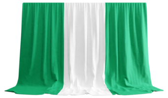 Nigeria Flag Curtain in 3D Rendering called Flag of Nigeria png