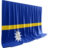 nauru bandeira cortina dentro 3d Renderização chamado bandeira do nauru png