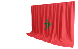 Marruecos bandera cortina en 3d representación llamado bandera de Marruecos png