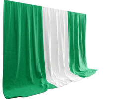 Nigeria drapeau rideau dans 3d le rendu appelé drapeau de Nigeria png