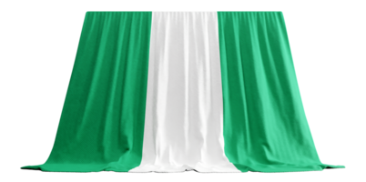 Nigeria bandera cortina en 3d representación llamado bandera de Nigeria png