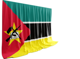 Mozambique Flagge Vorhang im 3d Rendern namens Flagge von Mozambique png