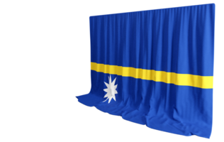 nauru vlag gordijn in 3d renderen gebeld vlag van nauru png