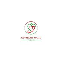 Heart icon with medical symbol. Cardiology health care center, clinic logo. vector