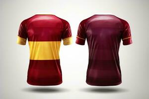 Mockup sports football team uniforms multicolors shirt, Generative AI illustration photo